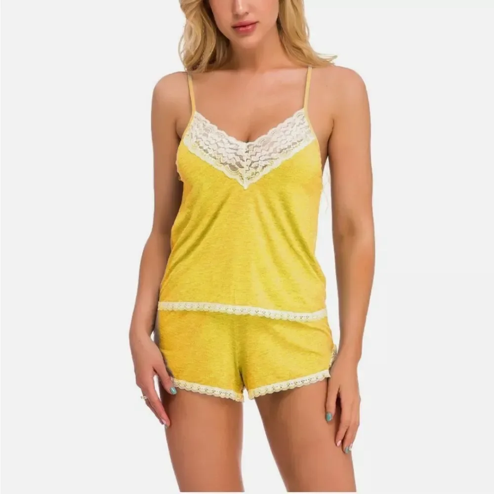 Lace Cotton Sleepwear Womens Cami Shorts Nightwear